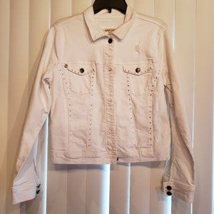 Ladie's jean jacket with crystals applied